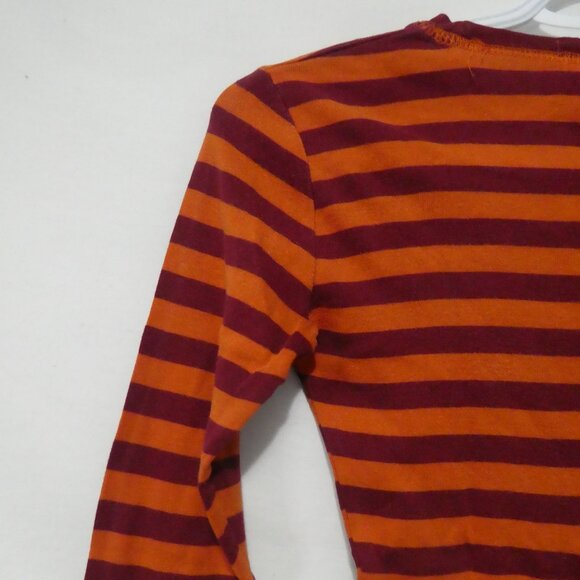 DELIA'S | xs - extra small | Striped Orange and Burgundy Long Sleeve Shirt - Picture 9 of 15